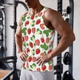 thumbnail image 5 of Picia Strawberry Printed Men’s Performance Tank, Men's Workout Tank Top Moisture-Wicking Tank Top Muscle tee, Breathable Workout Shirt-Medium, 5 of 7