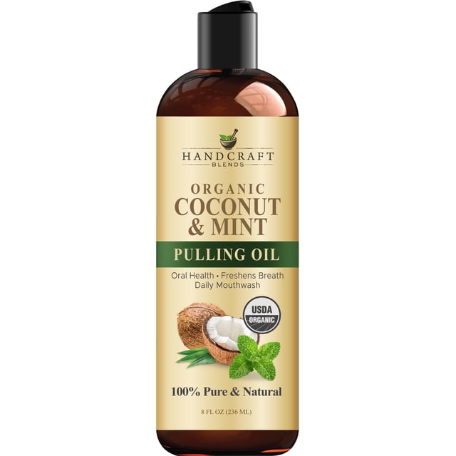 Enjuague bucal Handcraft Blends aceite de coco y menta para oil pulling 236 ml