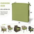 thumbnail image 2 of Kimunuk Outdoor Chair Cushions set of 2, 22" x 22" Zipped Waterproof Outdoor Seat Cushions Couch Pads with Ties for Patio Furniture, Light Green, 2 of 6