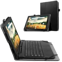 Smartab 10.1" Tablet Case (ST1009X/STW1800) - Fintie Premium PU Leather Stand Cover with Stylus Holder, Black