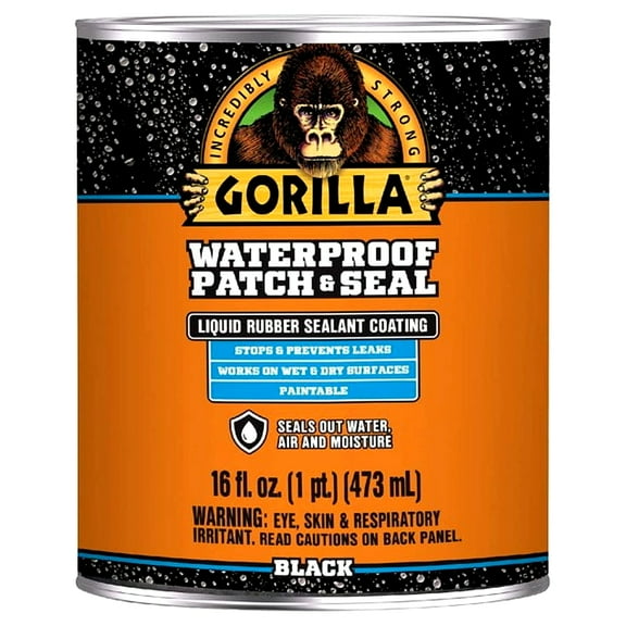 Gorilla Glue Waterproof Patch & Seal Liquid Rubberized Coating - Black - 16 oz, 1 Count