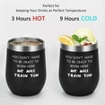 thumbnail image 3 of Boss Day Gifts for Men, Don’t Have To Be Crazy To Work Here Wine Tumbler, Birthday Office Boss Gifts for Men Male Boss Coworker Staff Employee, 12 Oz Stainless Steel Insulated Tumbler with Lid, Black, 3 of 6