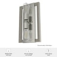 thumbnail image 6 of Hunter - Woodburn 2-light Brushed Nickel, Medium Size Sconce Light, Dimmable, Modern Style, Rectangle Shaped, for Bedrooms, Kitchens, Dining, Living Rooms - 19815, 6 of 6