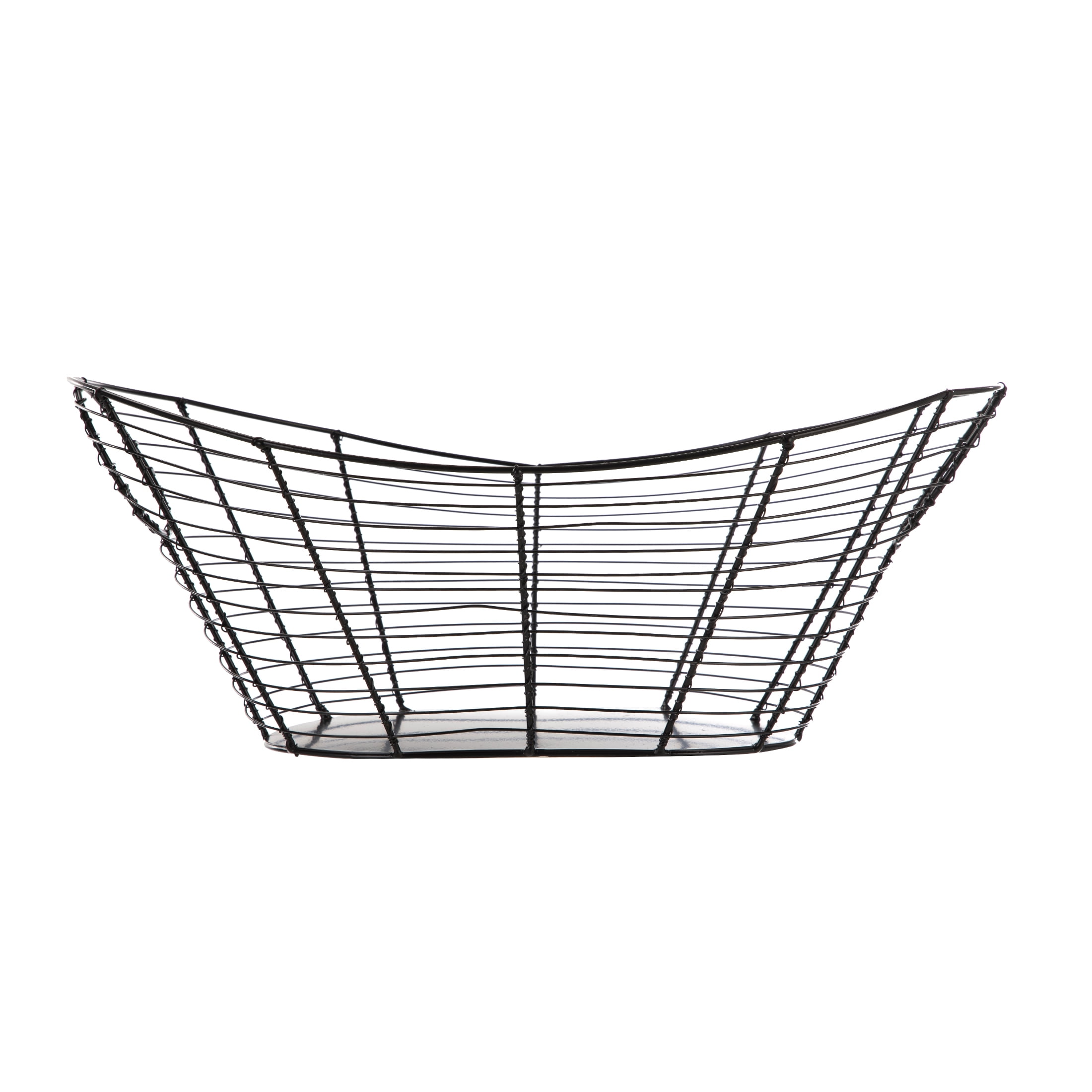 (3 pack) Homezone Black Handcrafted Wire Basket with Handles