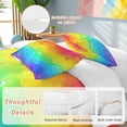 thumbnail image 3 of Rainbow Oil Painting Bedding 3 Piece Duvet Cover Set California King, Watercolor Colorful Abstract Art Soft Microfiber Comforter Cover with Zipper Closure & Pillowcases, FadeResistant Quilt Cover, 3 of 9