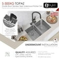 thumbnail image 6 of Stylish Undermount 28" Stainless Steel 16G Double Bowl Kitchen Sink with Grids & Strainers S-300XG, 6 of 12