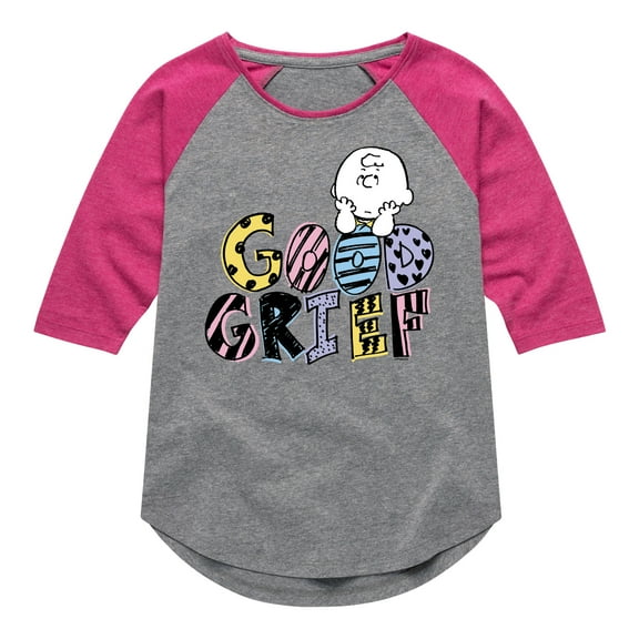 Peanuts - Good Grief Charlie Brown - Youth Girls Raglan Tee