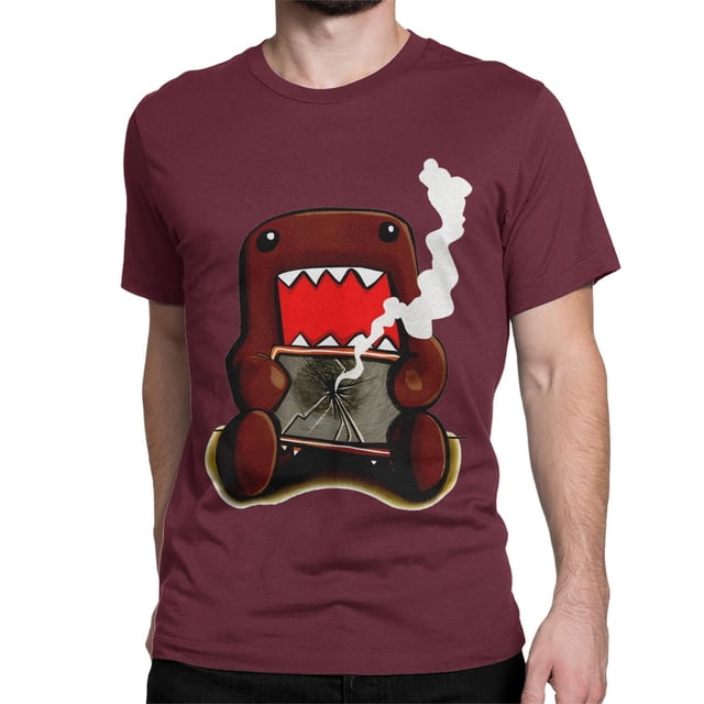 Camiseta Domo Kun para hombre y mujer, de algodón, con cuello redondo, animación, dibujos animados, color marrón, Domo, manga corta, talla grande