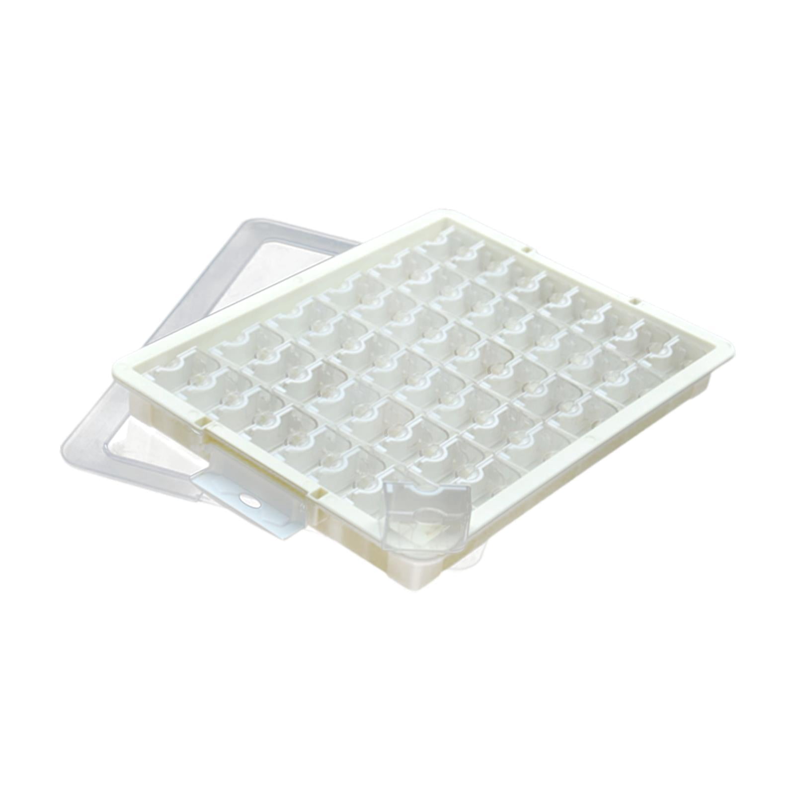 QccHieUs Bead Storage Box Bead Organizer Box with Lid Portable with Compartments Supplies 48 Grid