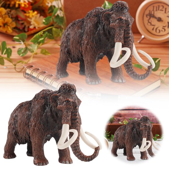 Ancient Creatures Animal Model Figures Saber Toothed Tiger Cake Toppers Decoration Toys for 5 6 7 8 Years Old Mammoth Ornaments Plastic Mammoth*1