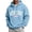 Light Blue, variant on WIZUTIZ Men's Letter Print Fleece Pullover Hoodie With Kangaroo Pocket Long Sleeve Streetwear Casual Fall Winter Sweatshirt