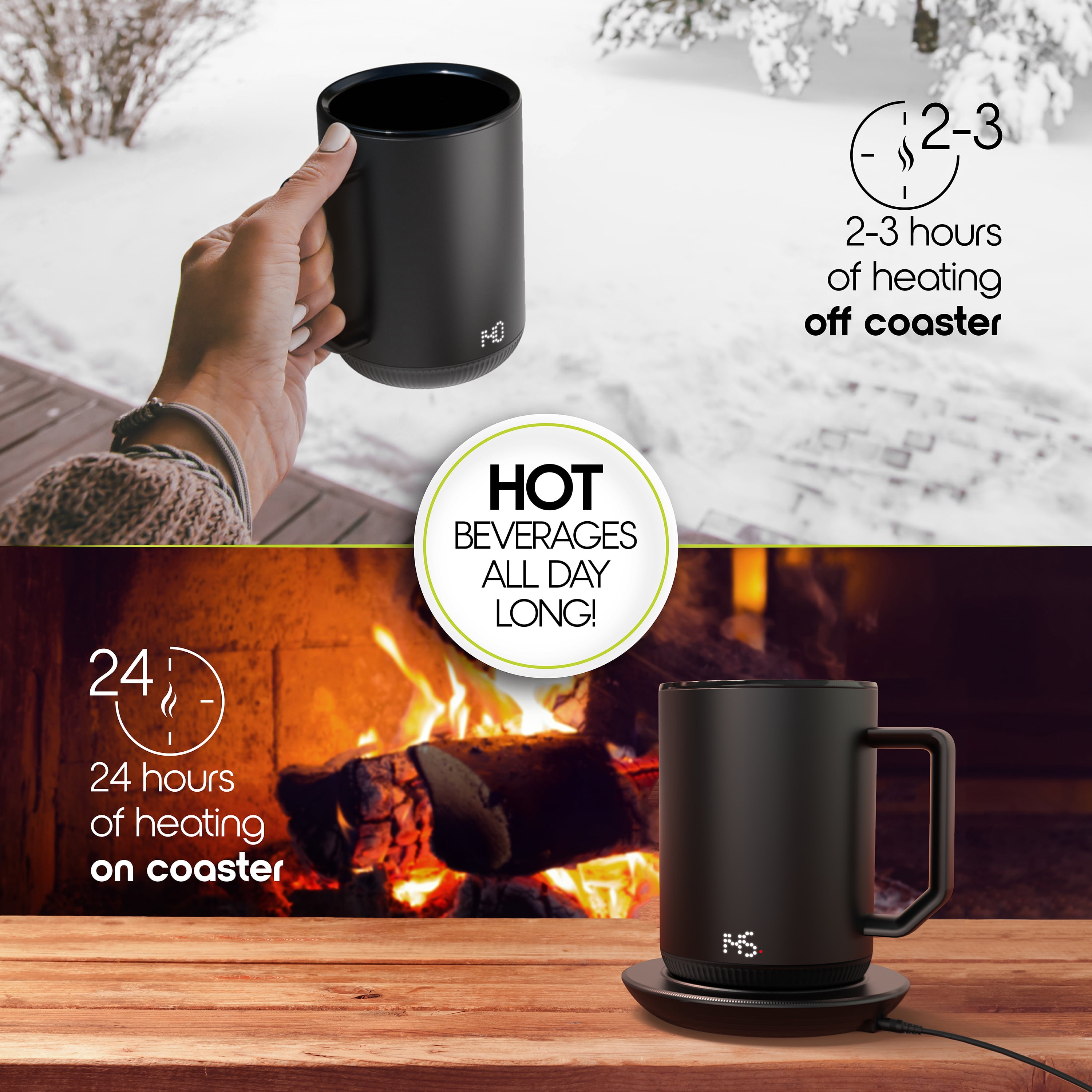 Ceramic Mug With Warmer And Phone Charging Coaster - New!