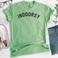 thumbnail image 2 of Indoorsy Shirt, Unisex Women's Men's Shirt, Homebody Introvert Tee, Stay Home Social Distance Quarantine T, Heather Apple Green, Medium, 2 of 6