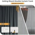 thumbnail image 3 of Double Curtain Track Ceiling Mount, Silent Aluminum Track Curtain Rail, Heavy-Duty Double Row Ceiling Curtain Tracks Rod Sliding Rails for Curtains, Room Divider for Living Room Bedroom (8FT), 3 of 7