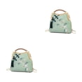 thumbnail image 3 of Bolso de hombro Minnieouse con cadena estilo chino Vintage con flores bordadas y flecos Verde 2piezas, 3 of 6
