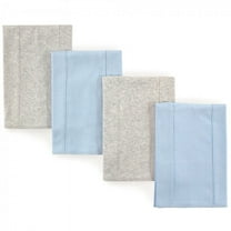 Touched by Nature Baby Boy Organic Cotton Burp Cloths 4pk, Blue Gray, One Size