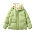 thumbnail image 1 of Funicet Man Solid Color Fake Two Hooded Drawstring Pockets Large Size Coat Cotton-Padded Clothes, 1 of 2