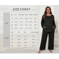 thumbnail image 5 of Cueply Women's Plus Size Pajama Set Long Sleeve Pjs Long Pants Sleepwear Two Piece Loungewear with Pockets, 5 of 7