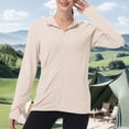 thumbnail image 7 of BADHUB Women Sun Protection Jacket Hoodie UPF 50+ Long Sleeve Zip Up Sun Shirt Clothing Lightweight Outdoor Athletic Jacket Beige XL, 7 of 7