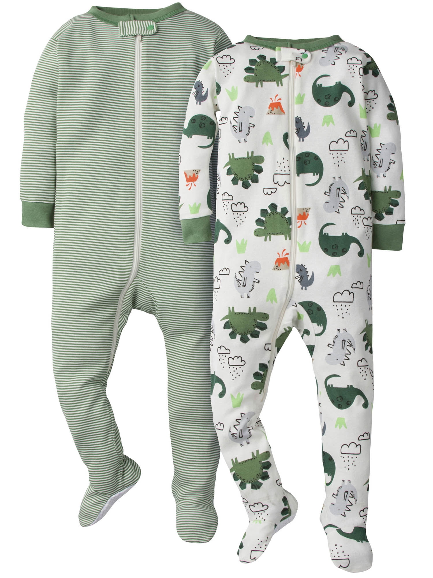 GERBER Baby Boys 2-Pack Footed Unionsuit