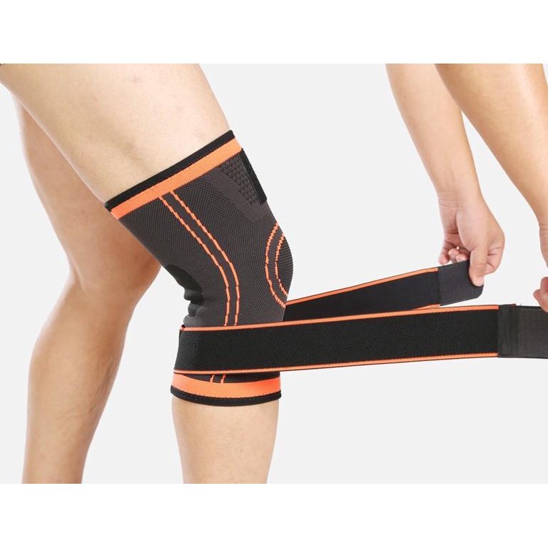 Knee Brace Compression Sleeve with Patella Stability Straps 