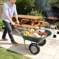 thumbnail image 3 of CQSXDA Versatile Two Wheeled Wheel Barrow Featuring 15 Inch Pneumatic Wheels For Gardening And Yard Work, Green, 3 of 16
