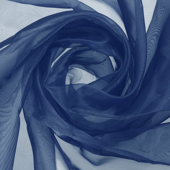 Iridescent Sheer Organza Fabric, 2 Yards x 59 Inches Solid Shiny Fabric for Wedding, Curtains, Costume, Photography Background, Navy Blue