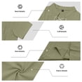 thumbnail image 5 of Mens Linen 2 Piece Set Short Sleeve Retro Medieval Viking Lace Up Henley Pirate Shirt and Shorts Summer Distressed Vacation Outfits Army Green, 5 of 8