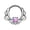 Purple Opal, variant on Septum Piercing Clicker - Lacey Single Opalite w/Clear CZ Gem - 16ga - Sold Each