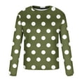 thumbnail image 5 of Bovxnpu Long Sleeve Shirts for Men Pullover Tee, Men's Long Sleeve Crew Neck Polka Print Trendy Casual Casual Comfy Tops, 5 of 5