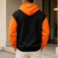 thumbnail image 5 of Mens Color Block Hoodies Long Sleeve with Pocket Pullover Hoodie Fashion Fall Winter Sweatshirt, 5 of 5