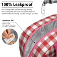 thumbnail image 3 of Insulated Lunch Bag for Women, Floral Print Oxford Fabric Lunch Box, Leakproof Thermal Cooler Tote for Work, School & Picnic, Christmas Vintage Grid Print, 3 of 5