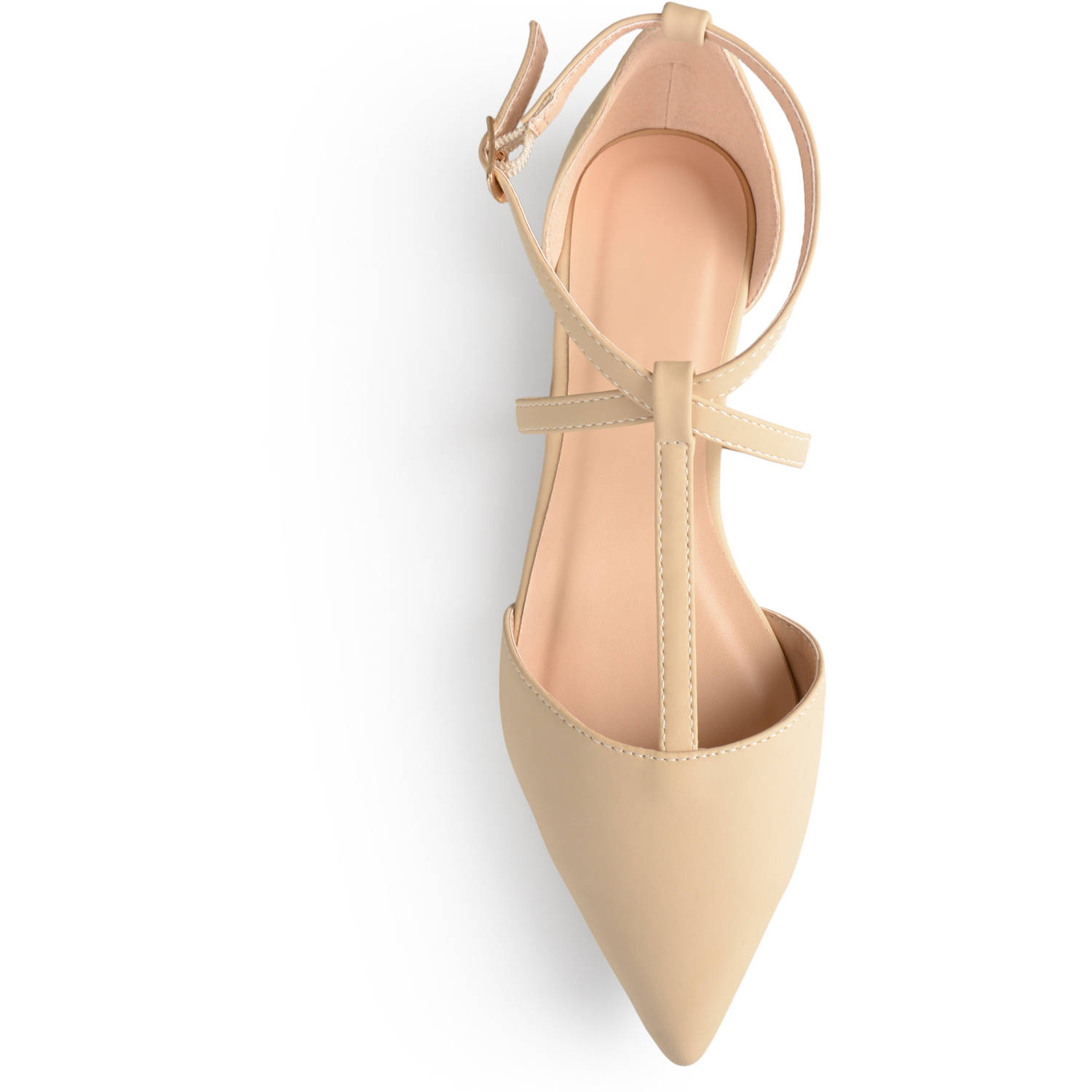 Women's Pointed Toe Ankle Wrap T-strap D'orsay Flats