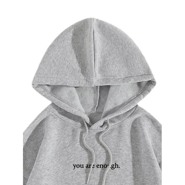 Bulingna Women Pullover Sweatshirts Letter Print Casual Loose Cute