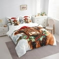 thumbnail image 3 of Castle Fairy Highland Cattle 7 Pieces Bedding Comforter Set for Teenagers,Merry Christmas Full Bedding Set Lightweight,Festival Xmas Fitted Sheet Flat Sheet,Microfiber Bedroom Decor, 3 of 8