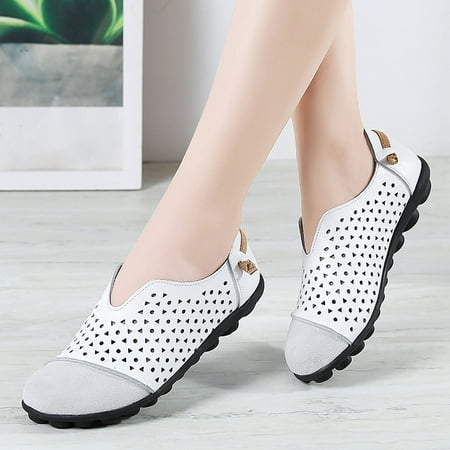 

Fitoron Summer Shoes for Women Casual Cave Shoes Flat Bottom Shoes New Style- White 8.5