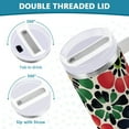 thumbnail image 3 of Yayeee 30oz Double-Wall Insulated Stainless Steel Tumbler with Handle Bottle, Dark Floral, 3 of 8