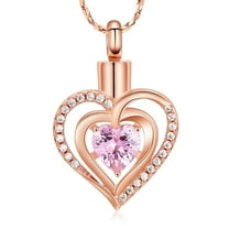 Cremation Jewelry Heart Urn Necklace for Women Birthstone Memorial Jewelry Pendant for Ashes for Human Pet