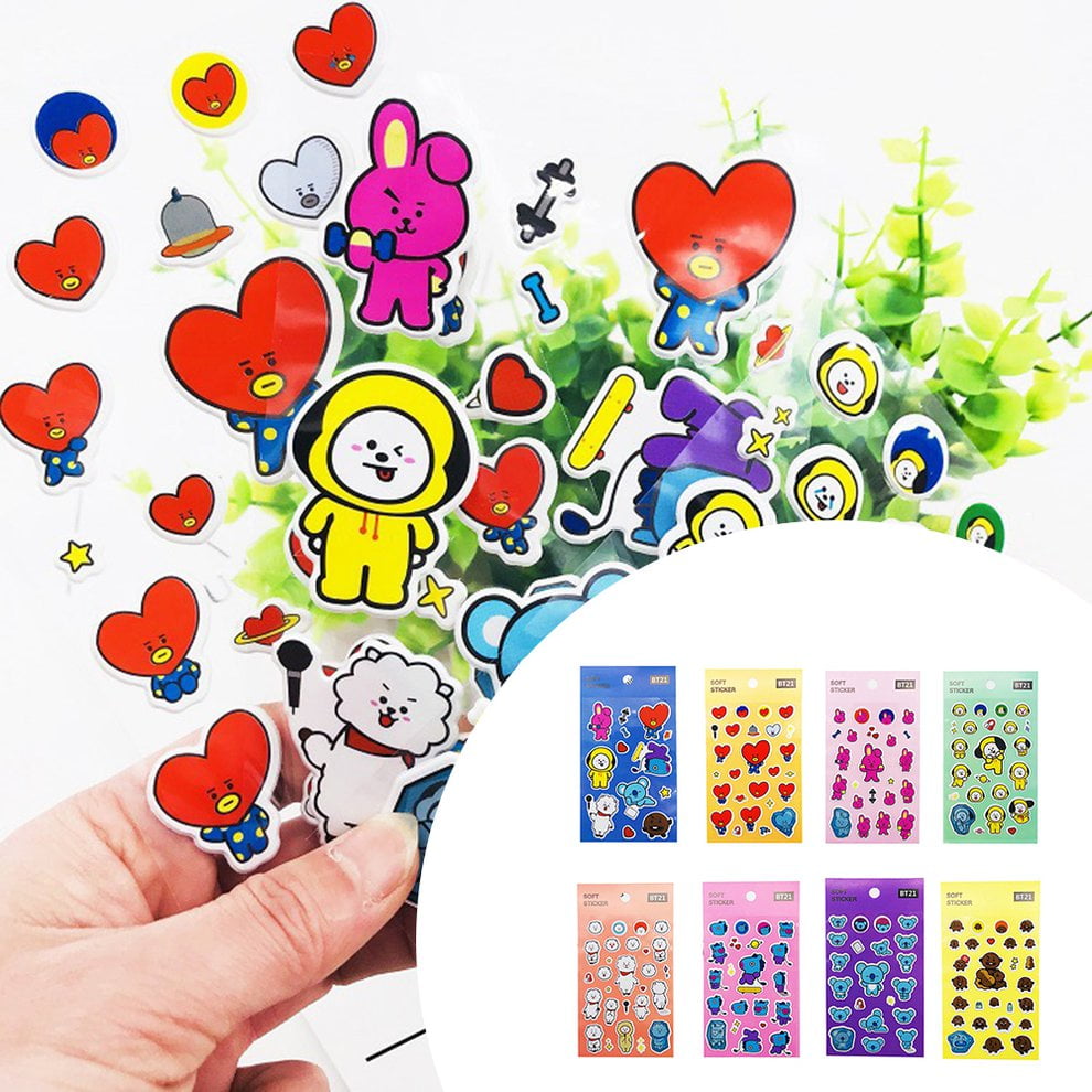 creative cute cartoon bts stickers three dimensional stickers bubble stickers walmart canada