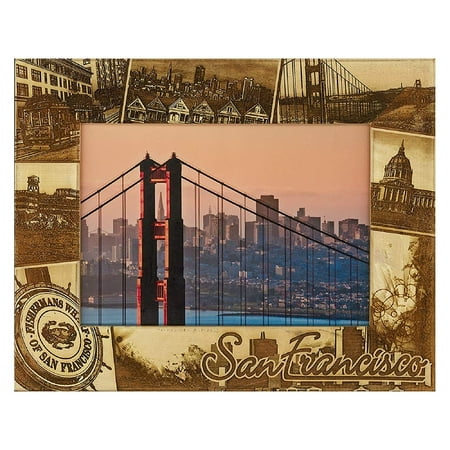 San Francisco California Laser Engraved Wood Picture Frame 5 X 7