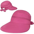 thumbnail image 3 of Women Sun Hat for Outdoor UV Protection, Wide Brim Sun Hat Ponytail, Convertible Zip-Off Beach Hat Visor, 3 of 9