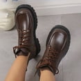 thumbnail image 2 of NECHOLOGY Botas Mujer Adulto Femenino Zapatos Botines de mujer Botas de cuero apiladas Botines Botas de tacón para mujer Botas de moda Botas para mujer (Brown, 8.5), 2 of 7