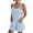 Blue, variant on 2025 Women's Tie Shoulder Woman Turtleneck Long Sleeves Overall Shorts Neck Romper Loose Jumpsuit with Pocket