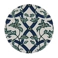 thumbnail image 4 of HAOXIT Navy Blue Tablecloth, Geometric Woven Motifs Artprint with Oriental Patterns Design, Round Table Cover for Dining Room Kitchen Decor, 4 of 8