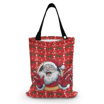 Yuyamidu Santa Claus Car Trash Bag for Vehicle, Home, Office Accessories Candy Canes Auto Garbage Bag Dustbin Container Foldable Waste Basket Storage Pockets, Red Christmas