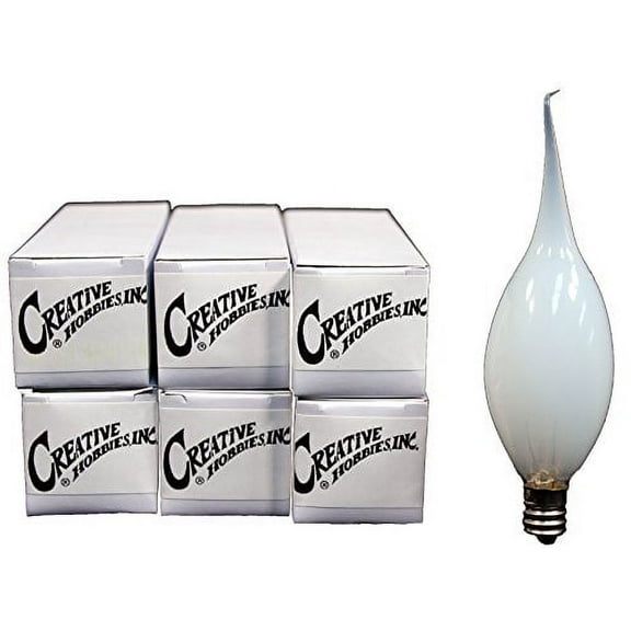 Creative Hobbies Country Style Silicone Dipped Candle Light Bulbs, 15 Watt -Pack of 6 Bulbs