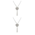 thumbnail image 2 of Collares de borlas únicos Qarigey para mujer dorado redondeado plata Corazón 2piezas CBP201605, 2 of 5