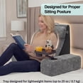 thumbnail image 4 of Reading Pillow for Adults – 24” XL Memory Foam Backrest with Detachable Arms, Cup Holder, Phone Caddy & Adjustable Tray Mount | Back Pillow for Bed Sitting Up, Reading, TV & Recovery, 4 of 10