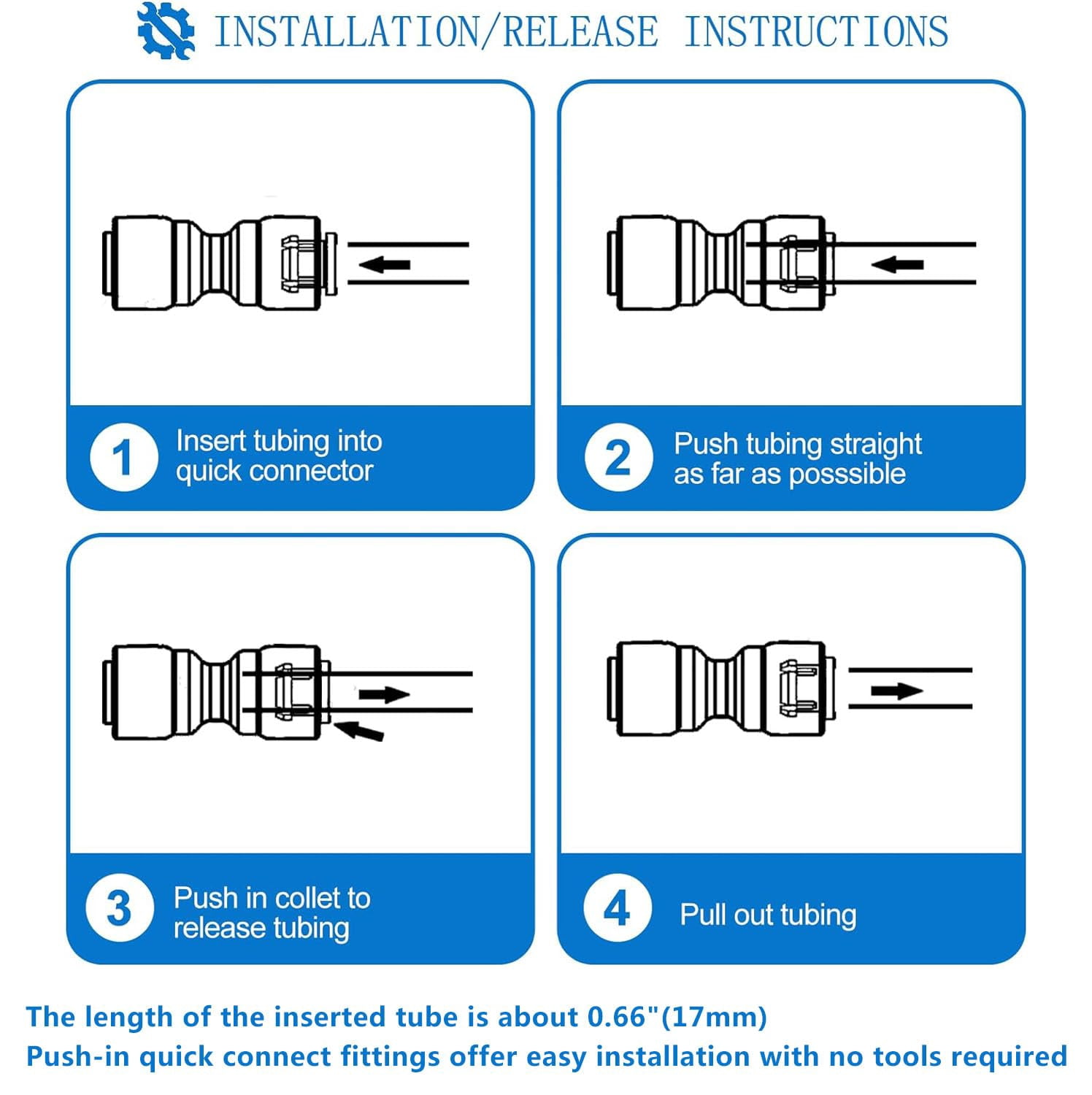 Ice Maker Water Line Kit - Food Grade Refrigerator/Fridge Water Line Kit,25FT 1/4In O.D.Water Line with Quick Fittings, for Adding a Branch Waterway on RO System