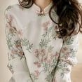 thumbnail image 6 of Skymirror Women Shirt Chinese Style Embroidery Elegant Long Sleeve Cheongsam Shirt for Daily Wear, 6 of 8